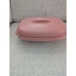 Tupperware Microwave Steamer Set 3 Piece 6 Cup 1.4L Dusty Rose Pink 1273 1274
